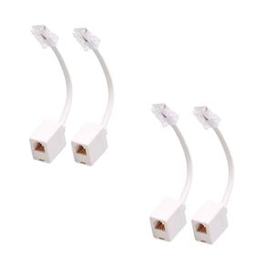 Uvital RJ45 to RJ11 Converter Adapter Connector M/F Cable, Ethernet RJ45 8P4C Male to Telephone RJ11 6P4C Female Converter Cord(White, 4 Pack)