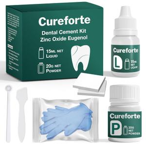 Zinc Oxide Eugenol Dental Cement Kit  Professional Temporary Crown & Bridge Glue for Tooth Fillings | Self-Curing, Strong Bond, and Pulp-Soothing Formula | Easy-to-Use Dental Repair Kit