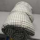 Full Comforter Set, Modern Plaid Checkered Bedding, Green Gingham Brown Grid Bed Comforter, Soft Fluffy Breathable Farmhouse Dorm Bedding, All Seasons 3 Piece Set | gingham