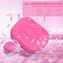 for AirPods Pro 2nd/1st Generation Case, Magnetic Lid Compatible with MagSafe, Flower Engraved Airpods Pro 2&1 Gen Soft Silicone Protective Cover with Cleaner Kit&Keychain&Lanyard(Rose Red)