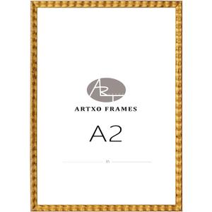 A2 Rich Coffee Brown Wooden Picture Frame Without mat - Shatter-Resistant Acrylic Glass, Dual Hanging Hooks for Wall Display - Versatile Horizontal/Vertical Orientation, Home & Office Decor (18"x24", Gold33)