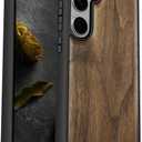 Carveit Wood Case for Galaxy S25 Case 2025 [Natural Wood & Black Soft TPU] Shockproof Protective Cover Unique Wooden Design Compatible with Samsung S25 (Natural Wood-Walnut)