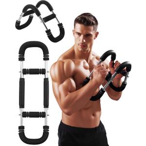 Twister Arm Exerciser, Adjustable Spring Workout Bar, Forearm Triceps Chest Inner Thigh Muscle Enhanced Exercise Strengthener, Upper Body Strength Builder Trainer, Home Fitness Equipment