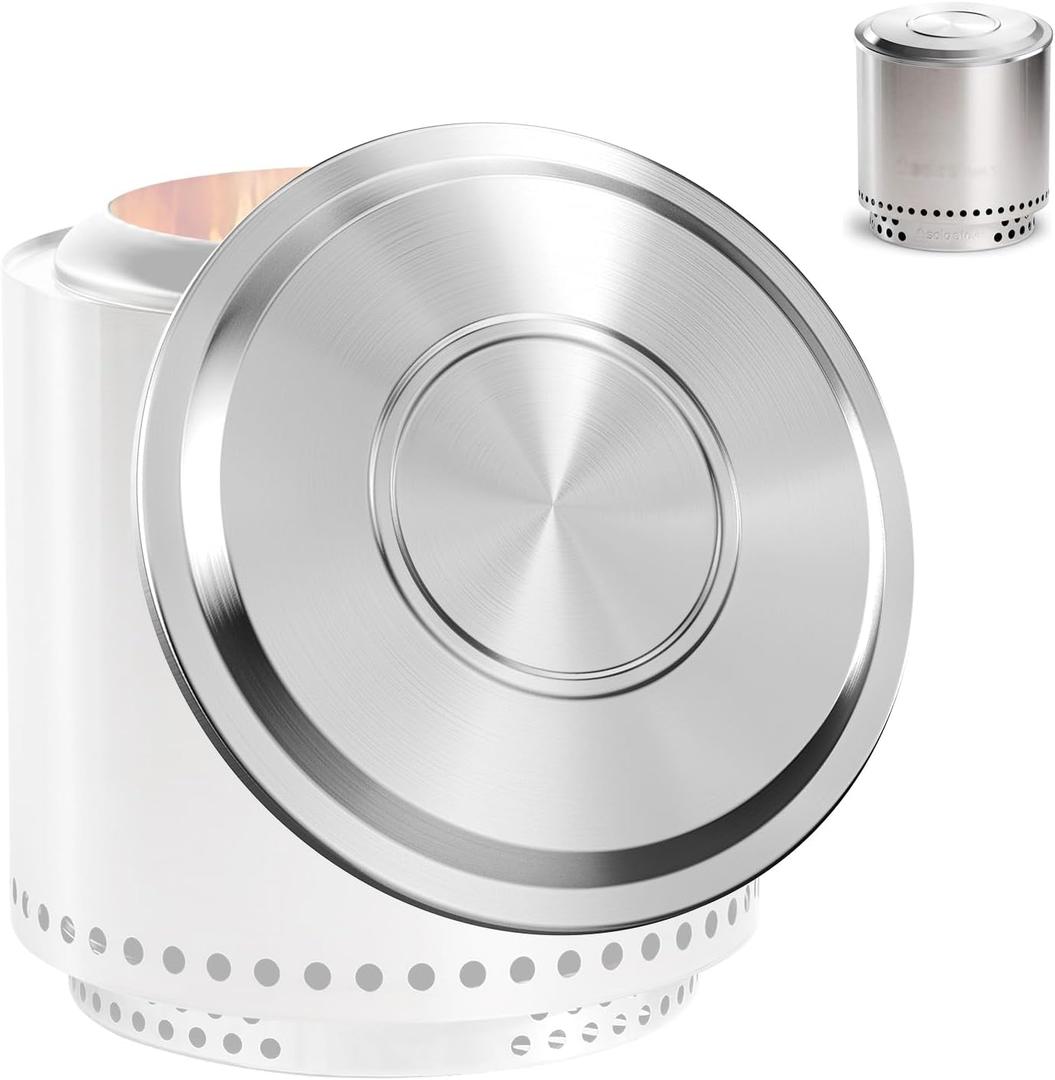 Fire Pit Lid for Solo Stove Ranger, 15 Inch Stainless Steel Cover for Solo Stove Ranger smokeless firepit- Weather-Resistant Accessories for Protection and Tabletop Use (Silver)