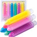 Dustless Chalk for Kids,Non-toxic Colored Sidewalk Chalk With Holder for Kids, 6 Colored Washable Toddlers Chalks for Blackboard Drawing Writing, Christmas gifts for grandkids,6 Pack