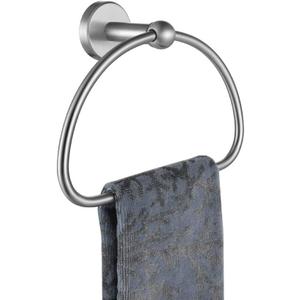 JQK Towel Ring, Stainless Steel Half Ring Towel Holder for Bathroom, 7 Inch Brushed Finished Wall Mount, TR160-BN