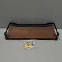 WOPITUES Floating Shelves with Wire Storage Basket, Bathroom Shelves Over Toilet with Protective Metal Guardrail, Wood Wall Shelves for Bathroom, Bedroom, Living Room, Toilet Paper- Dark Brown