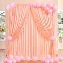 Peach Backdrop Curtain for Parties, Wedding Wrinkle Free Peach Photo Curtains,Backdrop Drapes Fabric Decoration for Baby Shower, 6 ft