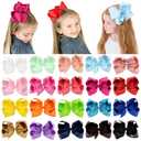 20PCS Big 6 Inch Hair Bows for Girls Grosgrain Ribbon Toddler Hair Accessories with Alligator Clips for Toddlers Baby Girls Kids Teens