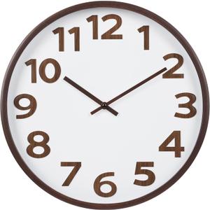 Modern Wood Farmhouse Wall Clock 16 Inch Large Vintage Wall Clocks Battery Operated for Kitchen Living Room Office Decor