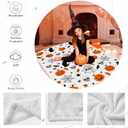 Luxury Halloween Throw Blanket - Cozy Pumpkin Ghost Bat Spider Web Print, Ultra Soft Flannel Plush Blanket for Couch, Sofa & Bed, Lightweight Warm Fall Decor, 40x30 Inches