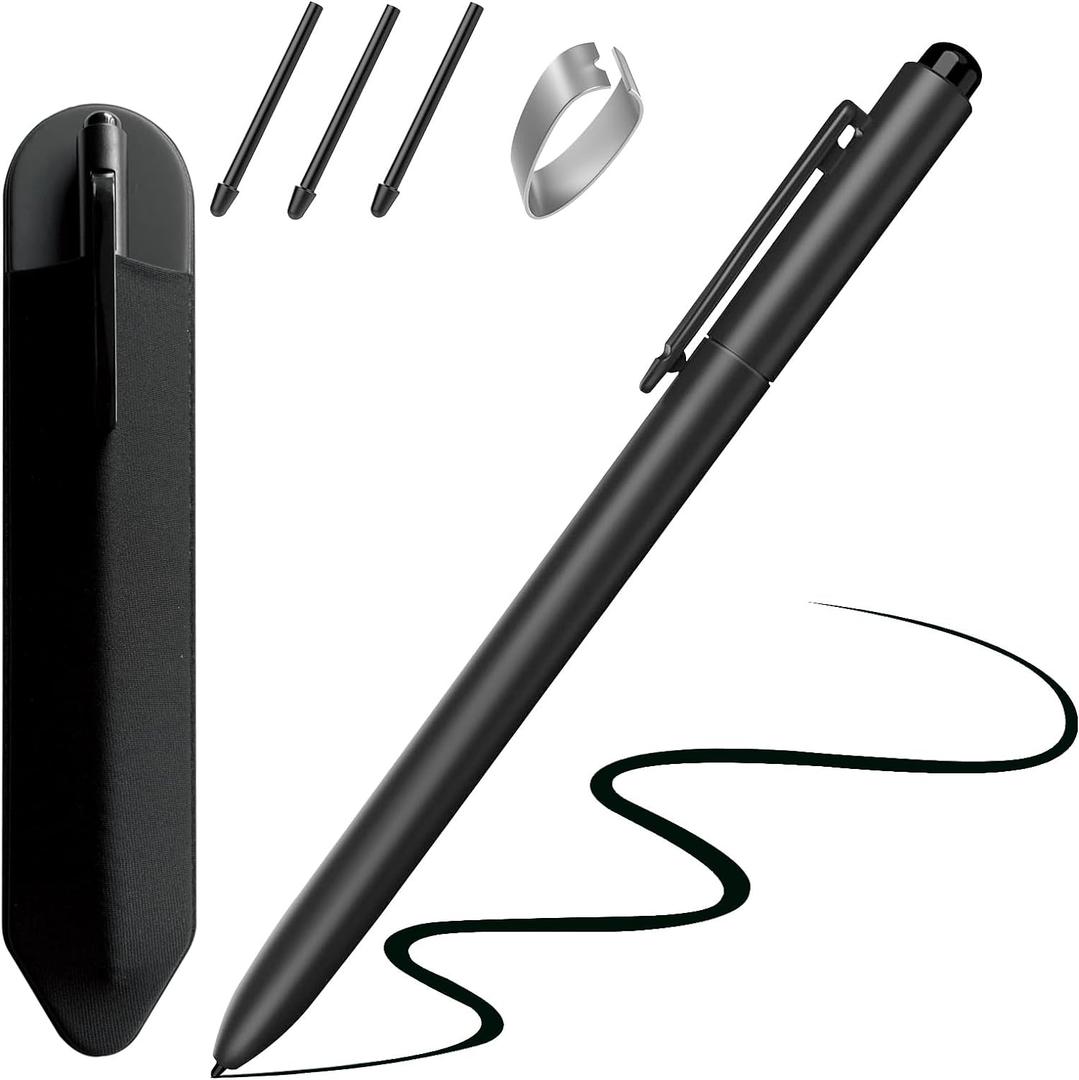 Jvkzaen EMR Stylus Compatible with Remarkable 2, Replacement Digital Pen with Eraser, 4096 Pressure Levels, Tilt Support, Palm Rejection, for Remarkable/Samsung/Kindle Scribe Devices(3 Pen Tips)