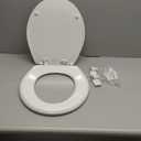 Mayfair Cassel Slow Close Toilet Seat, Easy Clean, Non Slip Premium Wood Seat, Easy Install, Made in USA, Round, White