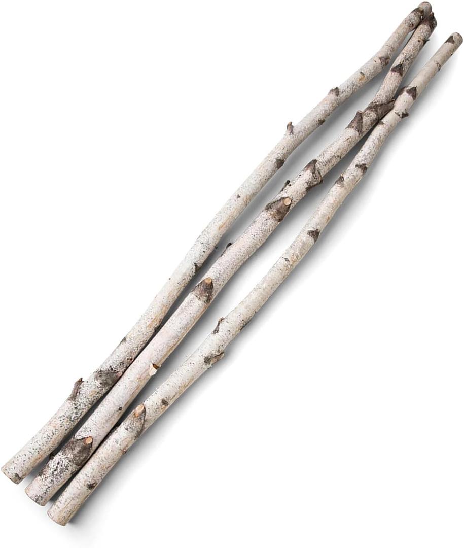 4-Foot Natural Birch Logs, Real Birch Wood for Home Decor, Wedding Displays, DIY Crafts, and Seasonal Arrangements  Kiln-Dried Hardwood, Clean, Decorative Wood Branches (1"-2" Dia)