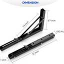 Ravinte 2 Pack 12 Inch Folding Shelf Brackets Matte Black, Heavy Duty Collapsible Brackets for Tables and Benches Space-Saving Design