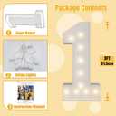 3FT Marquee Numbers, Warm White Light Up Number 1 with Display Board, Marquee Balloon Kit Decorations, DIY Pre-Cut Frames for Party, 1st Baby Birthday, Anniversary Decor, 21st Milestones