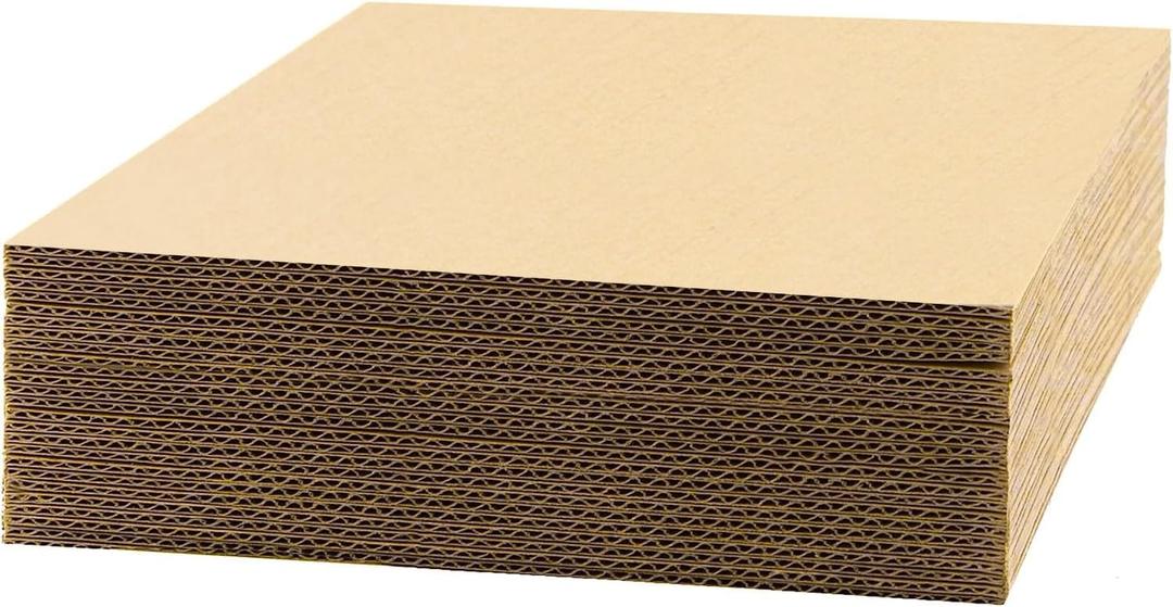 Golden State Art, 25 Pack 6x9 Corrugated Cardboard Sheets, Flat Cardboard Pads for Packing, Mailing, Moving, Shipping, Crafts (1/16" Thick)