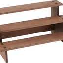 DICOSMETIC 3 Tier Wooden Display Risers Stand Rectangle Wood Table Cupcake Stand Spice Rack Organizer Coffee Jewelry Perfume Organizer for Cabinet Home Wedding Party