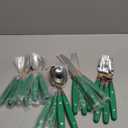 ANNOVA Silverware Set, Retro/Rivet Colorful Stainless Steel Tableware Kitchen Flatware Set Utensils, Includes Dinner Knives, Forks, Spoons, Salad Forks & Dessert Spoons (Green, 20 Pieces)