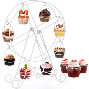 SOUJOY Ferris Wheel Cupcake Stand, Small Cupcake Serving Holder for Carnival and Circus Theme Party, Mini Cupcake Display Rack for Candy Cupcake Cookies Dessert Wedding Party Furnishing