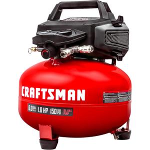 Craftsman Air Compressors 6 Gallon Portable Pancake Air Compressor,Oil Free Max 150 Psi 1.0HP 2.6 CFM@90PSI Electric Air Compressor Shop Air Compressor, CMXECXA02106410