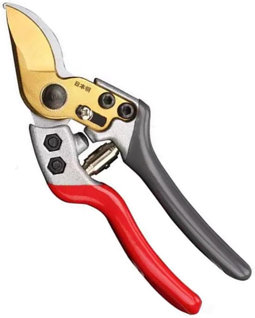 Plant Scissors, Small Garden Pruning Shears Heavy Duty, Hand Pruners For Gardening, Flower Scissors (Red Grey)