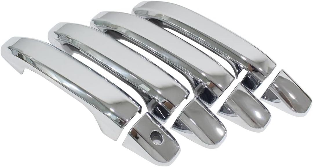 NewYall ABS Plastic Chrome Exterior Door Handle Covers for Sierra Silverado Suburban 1500 2500 3500 Tahoe Yukon 2014-2019 Outer Front Rear Left Driver and Right Passenger Side