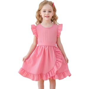 TTYAOVO Girl Casual Dress Summer Tutu Party Dresses (Pink)