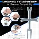 Enhon 4 Sided Drain Strainer Wrench with Sliding Handle for Bath/Shower Sink Tool for Installing Removing Pop Up Plugs, Basket Drains and Closet Spuds