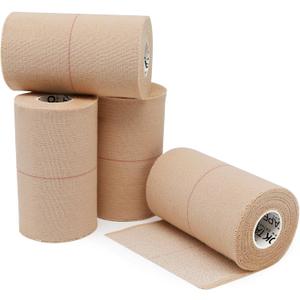 OK TAPE Elastic Adhesive Tape Bandage Tape Wrap - 4 Rolls, Flexible Stretch Bandages for Sports Ankle, Knee and Wrist Sprains (Beige,4 Inch Wide)