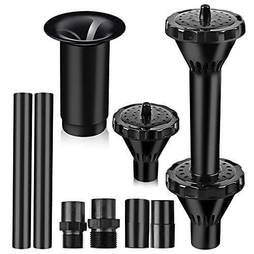 Hottche Fountain Nozzle kit plastic fountain water spray heads for small ponds in 3 Fountain Patterns: Blossom, Mushroom and Two-Tier Patterns (size L）