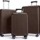 LIGHT FLIGHT 3 Piece Luggage Sets With Spinner Wheels Hardshell TSA Lock | Durability, Spinner Wheels, Hardside Lightweight, TSA Lock, Durable, PC+ABS, Mobility