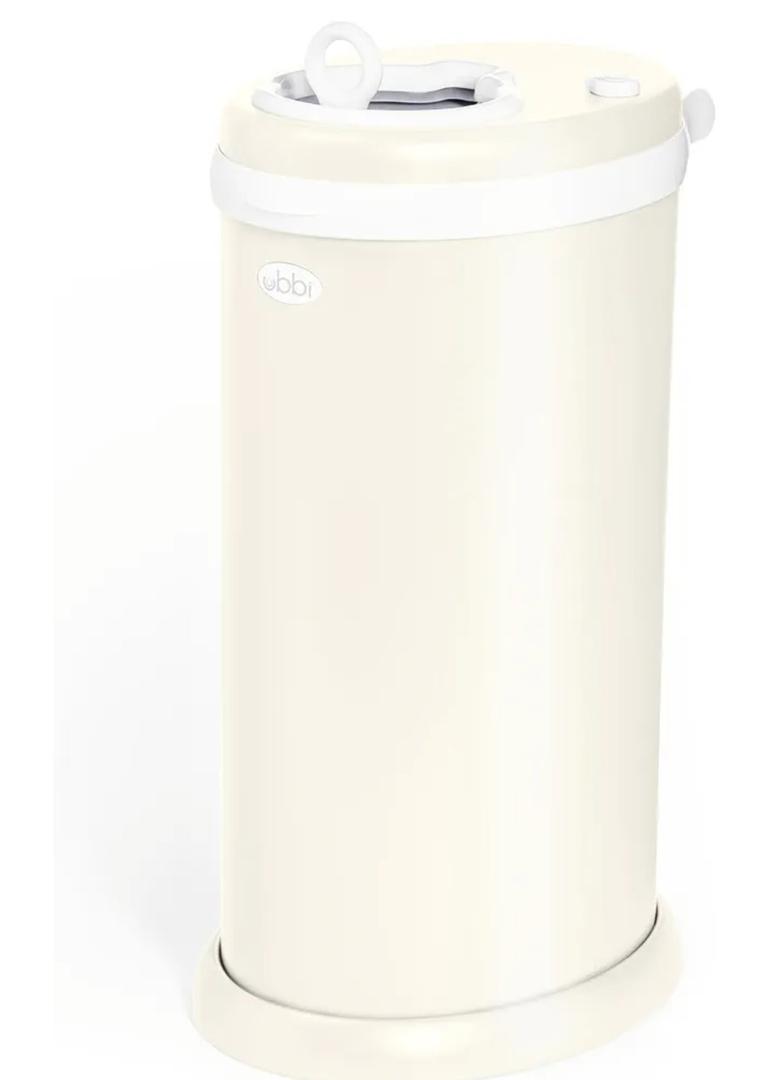 Ubbi Stainless Steel Diaper Pail, No Special Bags, Odor-Locking, IvoryAward-Winning Registry Must-Have, Childproof Safety Lid with Lock, Holds Up To 55 Newborn Diapers, Modern Nursery Essential