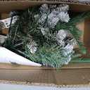 Lighted Outdoor Christmas Tree Urn Filler, Pre-lit Artificial Xmas Pine Trees with Tripod Stake, Outdoor Light Up Christmas Planter Filler