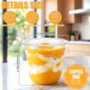 Ziliny 50 Sets 10 oz Clear Plastic Dessert Cups with Lids, Disposable Parfait Yogurt Fruit Cups with Flat Lids No Hole Yogurt Overnight Oats Containers for Parfait, Ice Cream, Pudding, Cake, Snacks