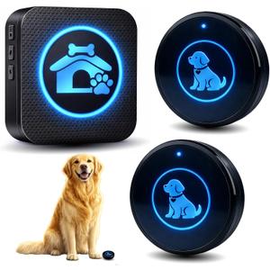 Dog Door Bell (2026 Self-Illuminating Enhanced Touch) for Potty Training, Wireless Dog Doorbells to Go Outside, 1000 Feet Long Range, IP65 Waterproof, 60 Melodies & Adjustable Volume (2 Buttons)
