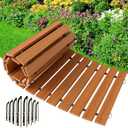Amazer Wooden Garden Pathway, 6 FT Roll Out Curved Garden Walkway, Widened Plank Non-Slip Outdoor Walkway Path with 8 Stakes, Garden Lawn Boardwalk Paver for Outside Walkway Backyard, Natural Color