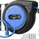DEWENWILS 20 Amp Retractable Extension Cord Reel 40FT, ETL Listed, Blue | 10AWG SJTOW Heavy Duty, Auto-Rewind No-Tangle, Circuit Breaker, 4 Outlets for Garage Shop, 2500W