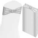 Amazon.com: 100 PCS Spandex Chair Sashes Bows Premium Stretch Chair Cover Band with Buckle Slider Universal Elastic Chair Ties for Wedding Party Ceremony Events Reception Banquet Decoration (Metallic Silver) : Home & Kitchen