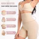Tummy Control Shapewear for Women Seamless High Waist Shaper Shorts Butt Lifting Thighs Slimmer for Under Dress (Black, L)