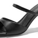 Womens Pointed Open Toe Heeled Sandals Strap Slip On High Heels Backless Mules Dress Shoes (M)
