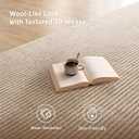 Bedsure 8x10 Faux Wool Area Rug for Living Room, Machine Washable, Beige