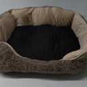 INVENHO Medium Dog Bed for Large, Small Dogs - Rectangle, Washable, Orthopedic, Soft, Calming, Durable Pet Cuddler with Anti-Slip Bottom (M: 25"x21"x8") (Beige)