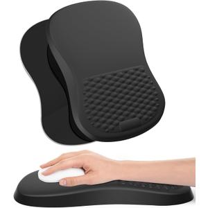 eulps Ergonomic Mouse Pad with Wrist Rest Support, Mousepad with Comfortable Memory Foam Wrist Rest and Non-Slip PU Base for Pain Relief, Computer, Laptop, Office, Home (05Dark Black)