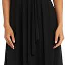 R&M Richards Women's Glitter Cascade Faux Wrap Dress W/Buckle Waist & Modesty Panel, 14W (Medium)