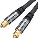 BlueRigger Digital Optical Audio Toslink Cable (25FT, Fiber Optic, Aluminum Shell, 24K Gold-Plated) - Compatible with Home Theatre, Sound Bar, TV, Xbox, PlayStation PS4  Premium Series