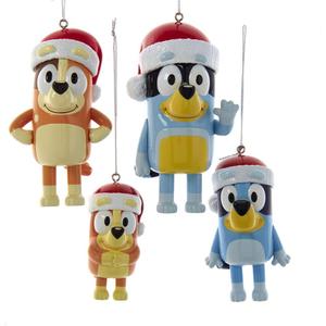 Bluey and Family Ornaments, 4-Piece Set
