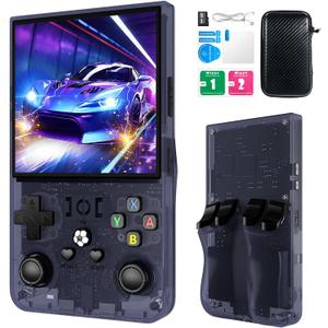 R36MAX Retro Handheld Games Console, Retro Game Console with 4.0 inch IPS HD Screen, Video Game Consoles with 64GB Memory, Portable Gaming Player for Travel, Gift for Teen or Partner, Gray