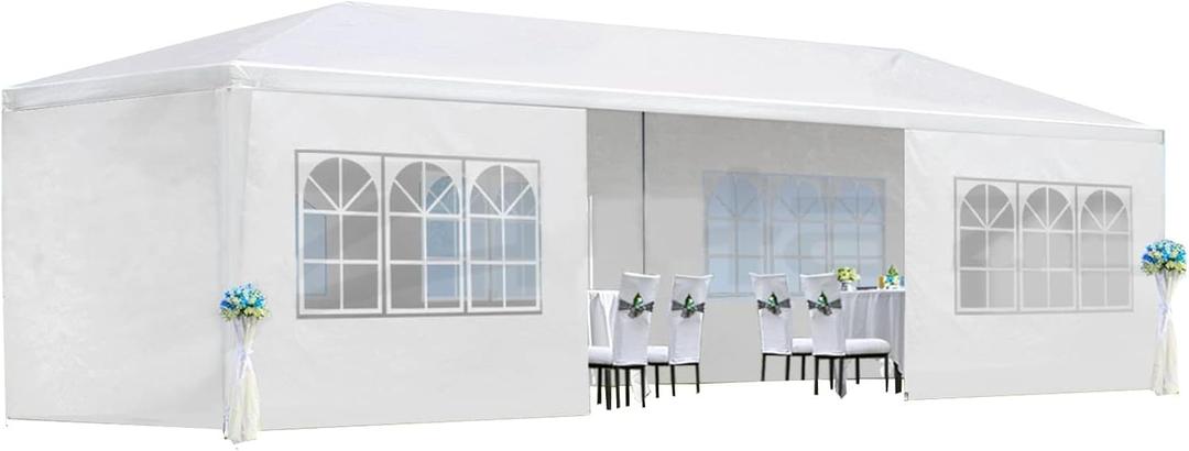 10'x30' Party Tent,Outdoor Wedding Party Canopy Tent with 8 Removable Sidewalls,Heavy Duty Gazebo for Parties Garden Patio and Backyard