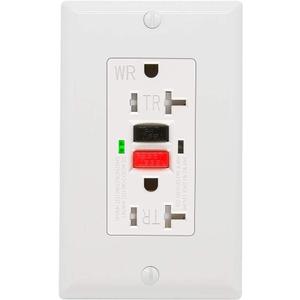 GFCI Outlet 20 Amp, UL Listed, Self-Test GFI Receptacles, TamperResistant, Weather Resistant, LED Indicator, with Decor Wall Plates and Screws, Indoor or Outdoor Use (Red/Black)